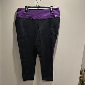 Athleta Vibrant Purple and Black Leggings